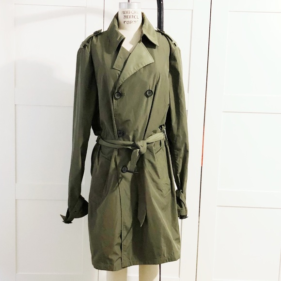 Mackage olive green trench coat 42
